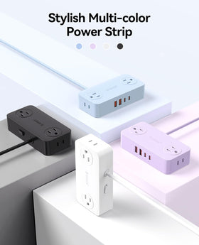 ORICO CPR20 wide-spaced outlets fit large adapters without obstruction.