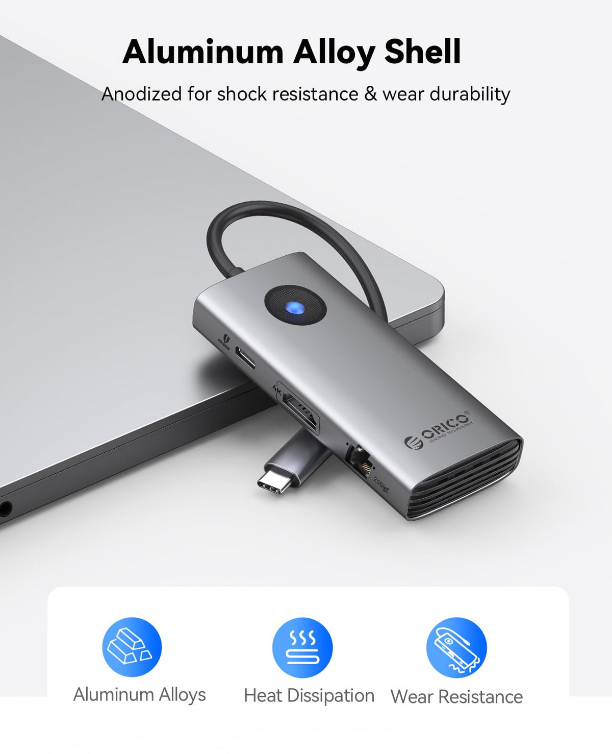 ORICO product label close-up displaying technical specs for confident compatibility