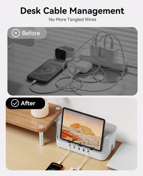 Dorm room setup with ORICO PB02 keeping cables tidy