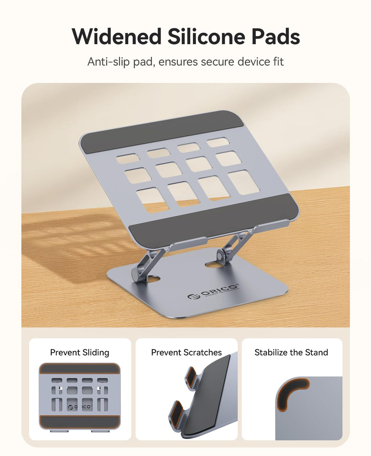 ORICO ST11 non-slip pads protect surfaces and keep your laptop steady