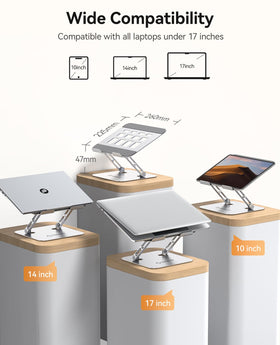 ORICO ergonomic stand with widened base provides stable support for 17-inch laptops