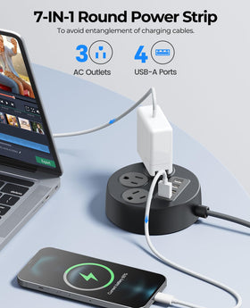 ORICO flat plug at 45-degree angle demonstrating space-saving placement near wall