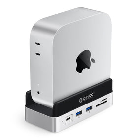 ORICO MiniDock M4 top view showing compact, space-saving design for Mac mini setups