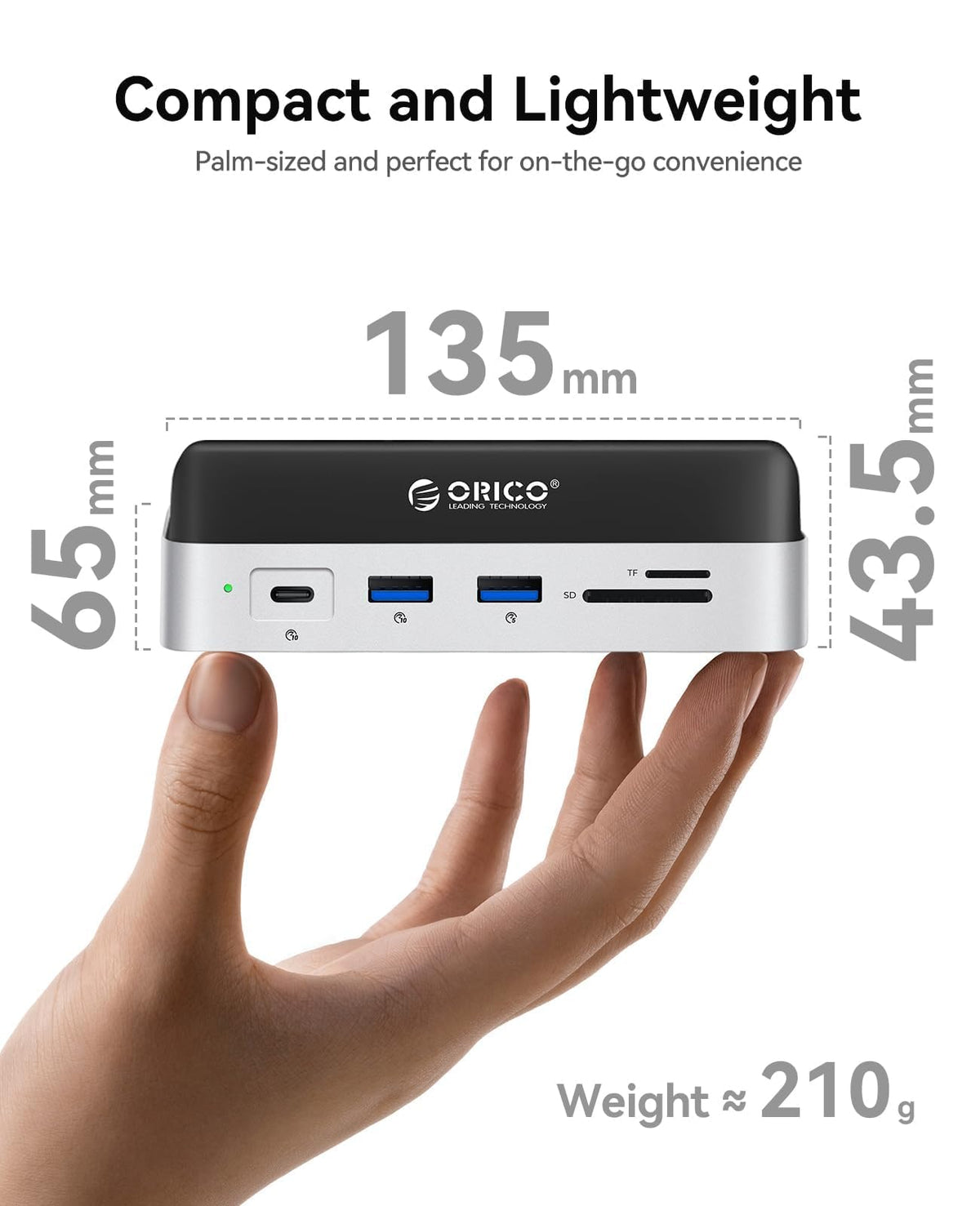 ORICO MiniDock M4 USB-C and USB-A ports enabling quick data transfers
