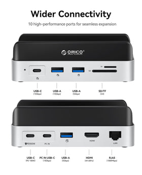 ORICO MiniDock M4 vertical stand emphasizes slim footprint and tidy cable management