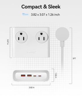 ORICO Power Brick 45° flat plug fits tight spaces.