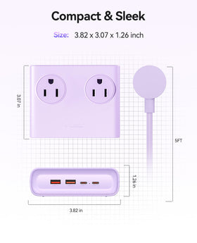 ORICO Power Brick purple edition adds style to your workspace.