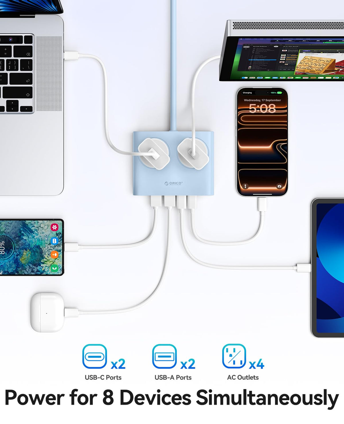 ORICO Power Brick dual USB-C fast charging up to 25W for phones and tablets