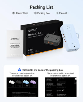 ORICO Power Strip blue desk accessory enhances your setup.