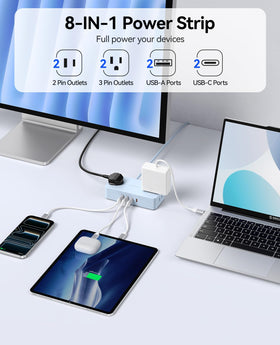 ORICO Power Strip ultra-thin flat plug fits behind furniture.