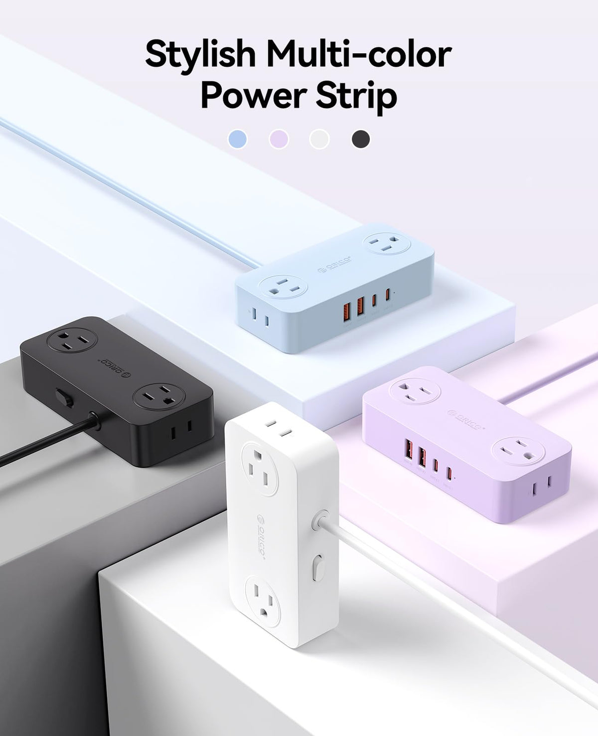 ORICO USB-C ports purple charging fast for smartphones, tablets, and accessories