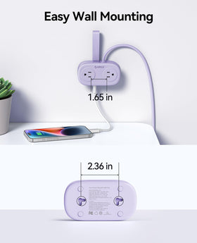ORICO Purple lightweight travel power strip fits in a bag easily