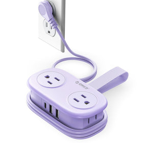 ORICO Purple Cruise power strip with four outlets for versatile travel charging