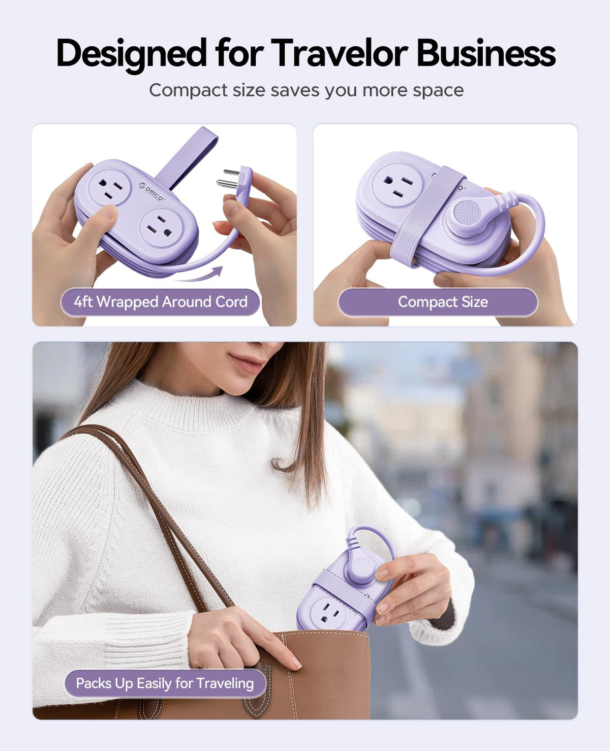 ORICO Purple Cruise USB-C port ready for fast charging on mobile devices