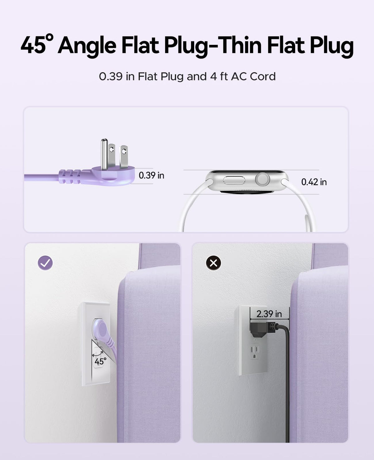 ORICO Purple wrap-around desk cable management keeps cords tidy