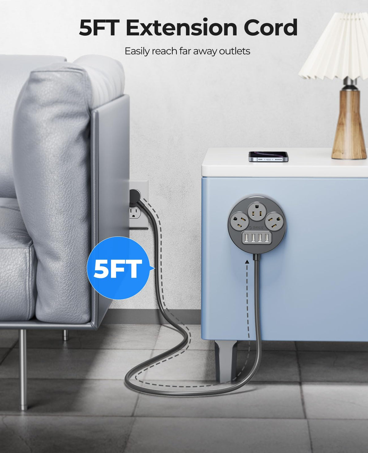 ORICO next to smartphone to show compact size and useful scale comparison