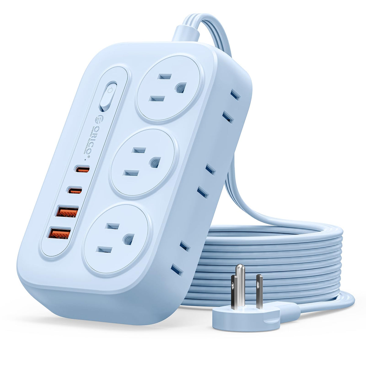 ORICO Surge Protector Power Strip 10-in-1 charges multiple devices at once