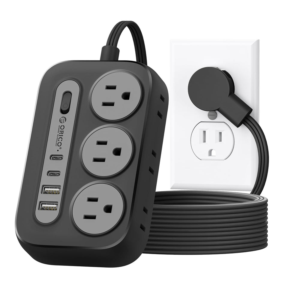 ORICO surge protector with 10 outlets keeps multiple devices powered safely