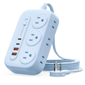ORICO surge protector power strip with 6 AC outlets and 4 USB ports for multiple devices