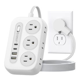ORICO surge protector power strip with six outlets for clutter-free charging.