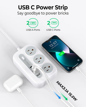 ORICO surge protector USB ports with two USB-C and two USB-A