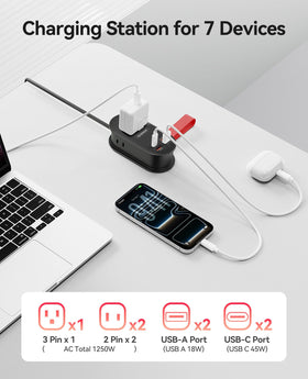 ORICO TK45 angled flat plug demonstrating slim design to avoid blocked sockets