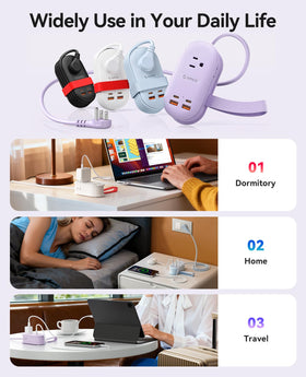 ORICO TK65 tucked inside a travel bag for on-the-go multi-device charging
