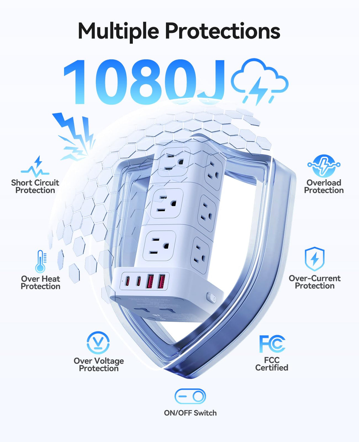 ORICO TPP20 overload protection and master switch promote safe, controlled use.