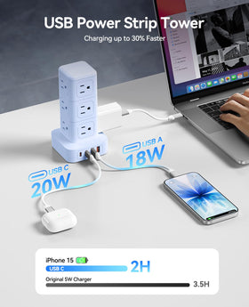 ORICO TPP20 vertical tower design saves desk space and reduces cable clutter.