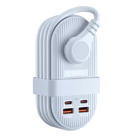 ORICO 7-in-1 travel power strip with 3 AC outlets and 2 USB ports for travel
