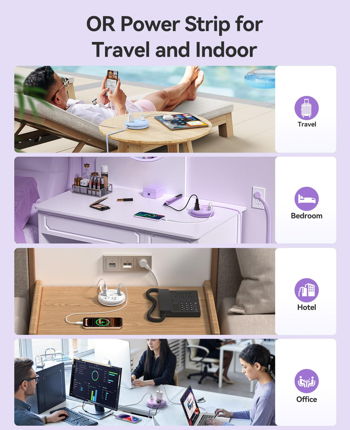 ORICO Travel Power Strip ideal for dorms and home offices.