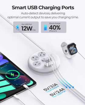 ORICO travel power strip ready for hotel room charging setup