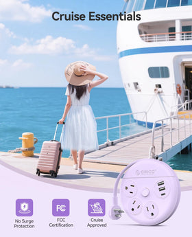 ORICO Travel Power Strip durable ABS+PC housing and copper-core cord.