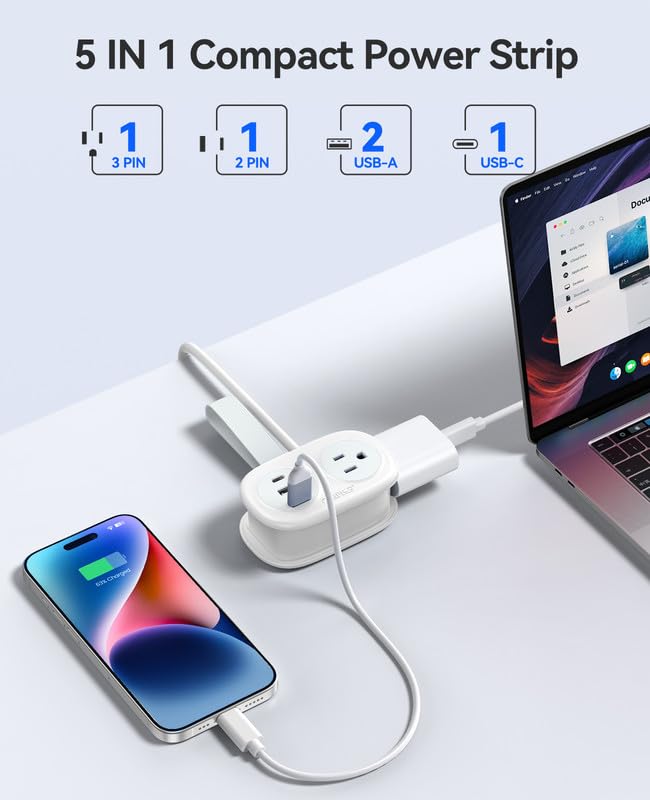 ORICO power strip provides three USB ports for on-the-go charging