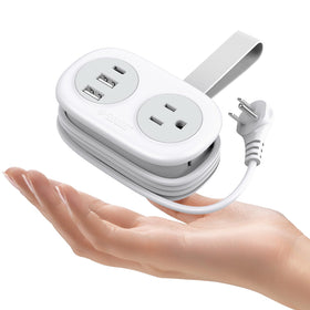 ORICO travel power strip showing wrap-around design for compact packing