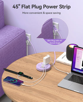 ORICO Travel Power Strip wrap-around design saves desk space.