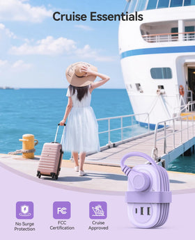 3.7-foot cord offers flexible reach in hotel rooms and cabins
