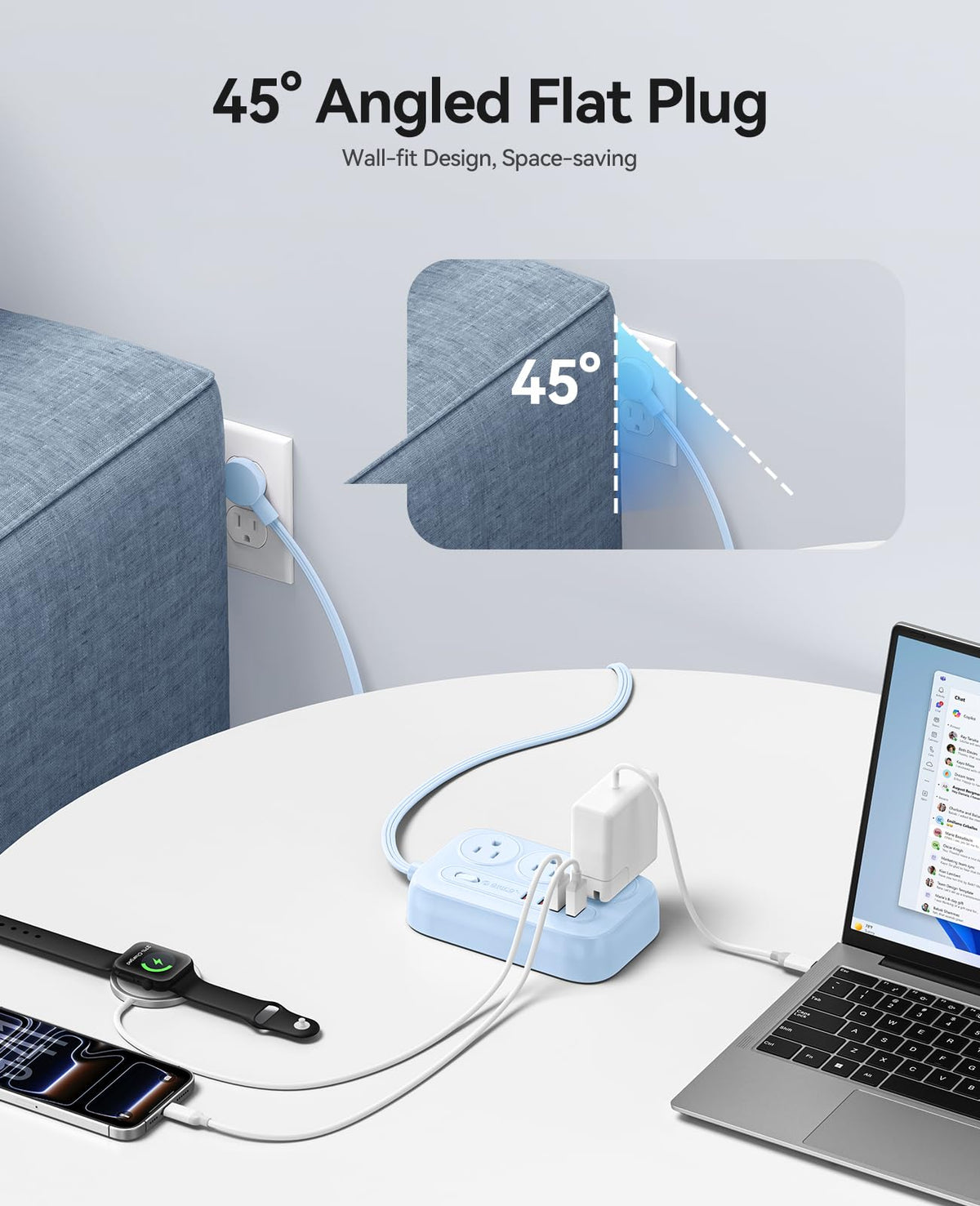 ORICO USB-C and USB-A ports delivering fast 20W charging per port