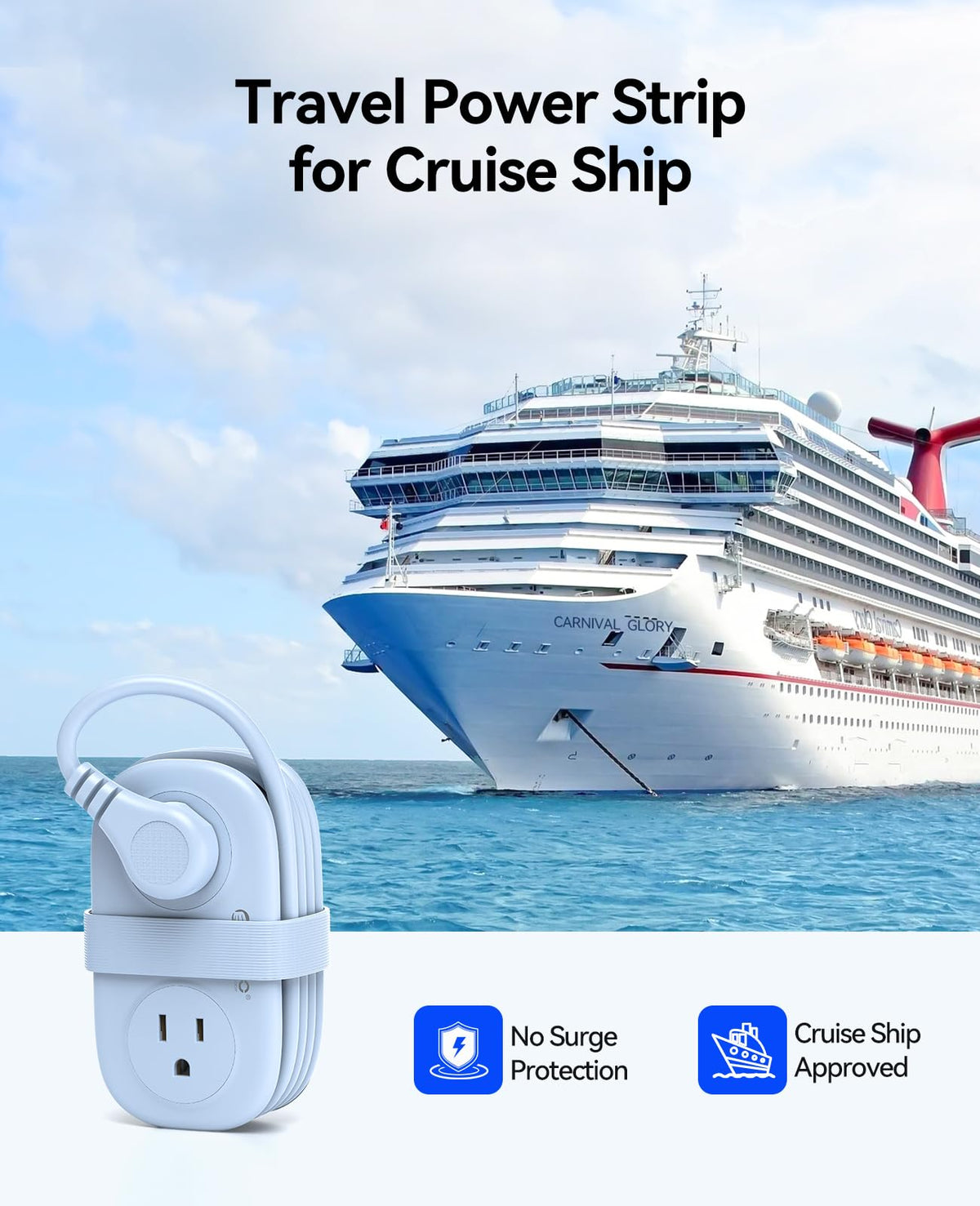 ORICO wall mountable travel power strip saves space