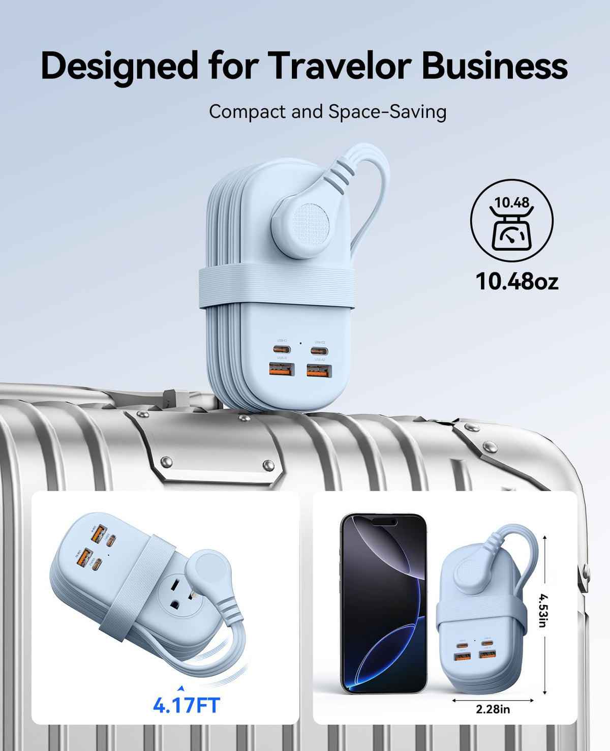 ORICO charging a MacBook Pro and phone simultaneously to speed workflows