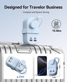 ORICO charging a MacBook Pro and phone simultaneously to speed workflows