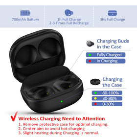 Oriflame charging case top view showing slim profile and LED status lights