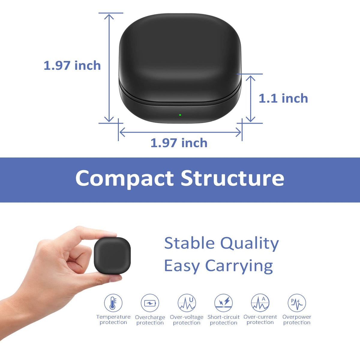 Oriflame replacement case open to pair earbuds for easy Bluetooth connection