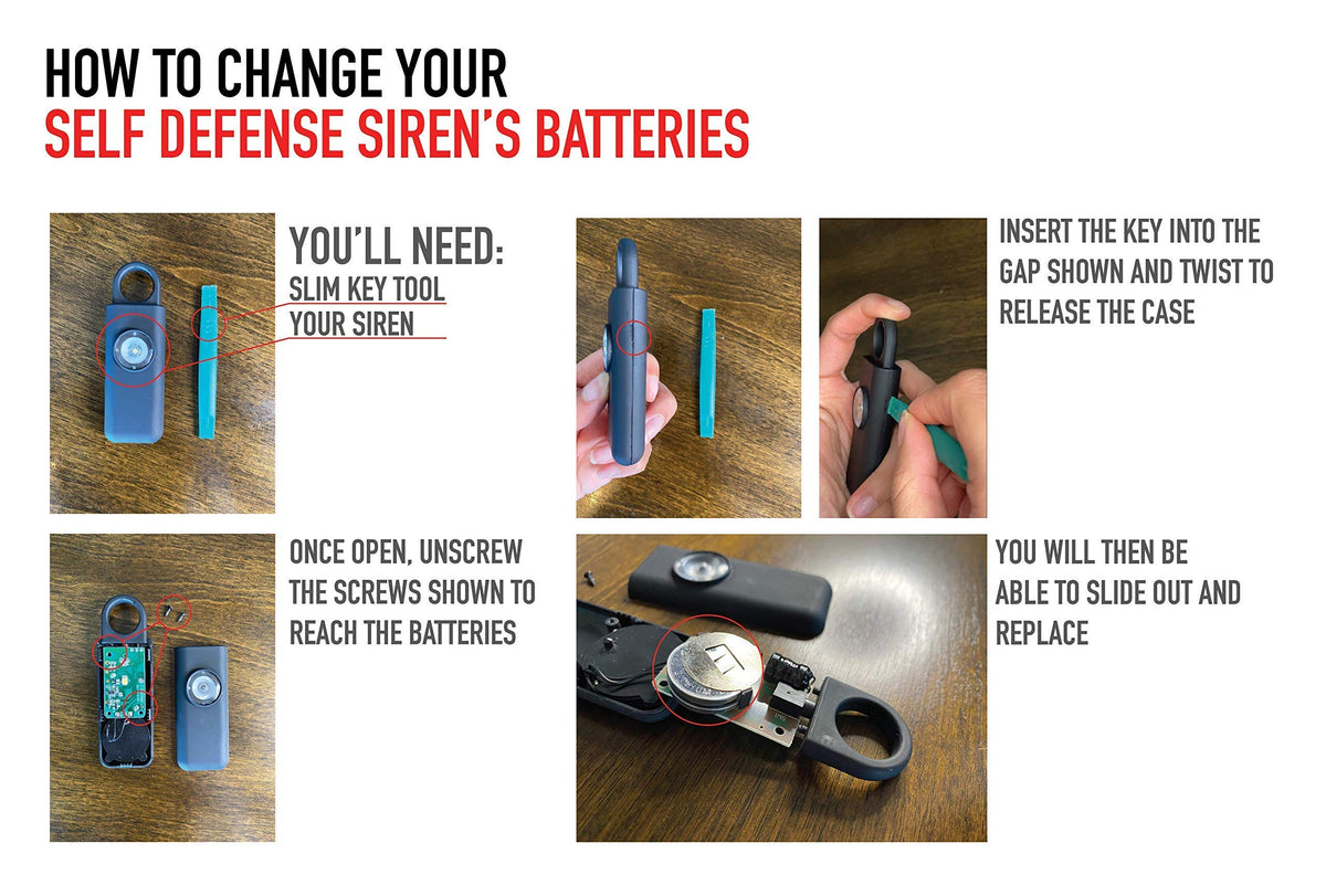 Original Defense Siren-activation-button-use enables immediate alarm during a sudden threat.