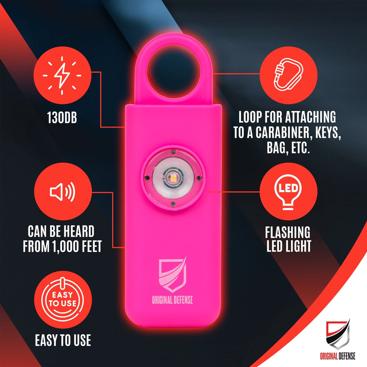 Original Defense Siren LED strobe light adds visual alerts for emergencies.