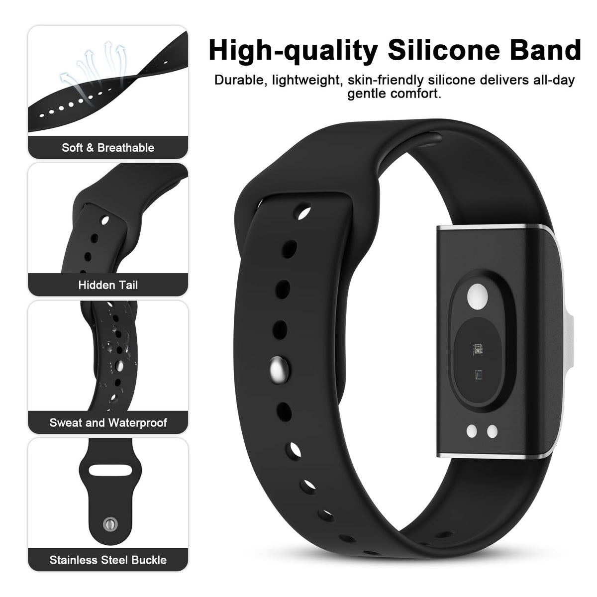 OriJoy Hume Band replacement strap with secure pin-and-tuck closure demonstrated on wrist.