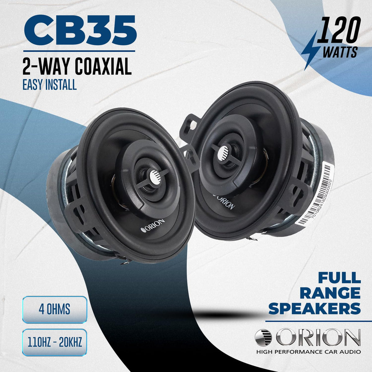 ORION CB35 close-up of polypropylene cone highlighting durable bass response