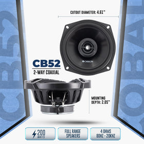 ORION CB52 close-up of polypropylene cone showing durable texture and tighter bass