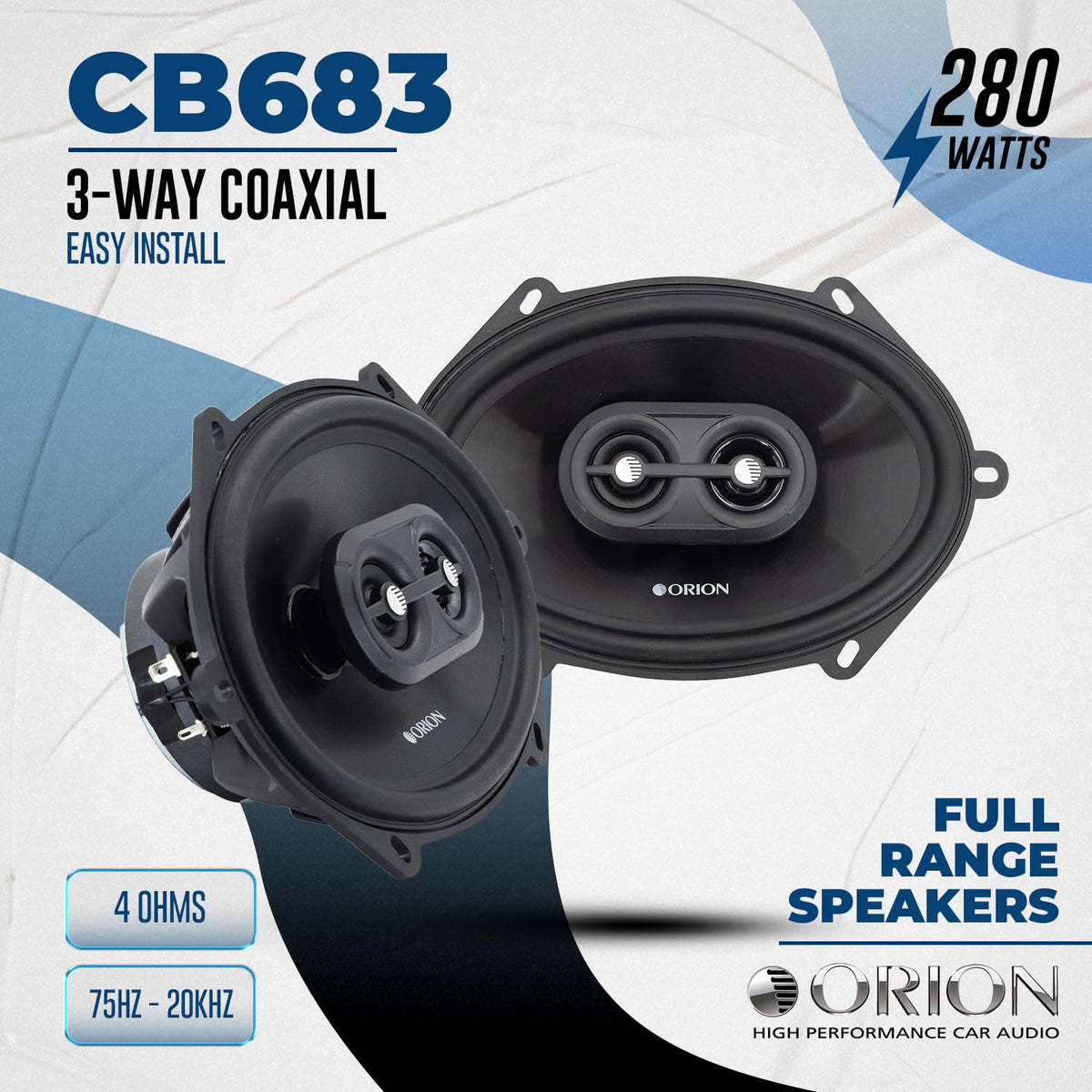 ORION CB683 polypropylene cone close-up highlighting durable build and tight bass