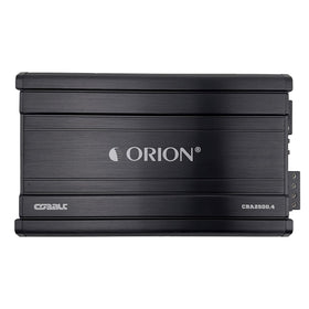 Orion Cobalt CBA2500-4 rear connection panel for speaker and input wiring.